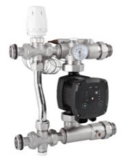 Насосно-смесительный узел для теплого пола, без насоса , 0907-0013, 1", 20-60 °С, 130мм