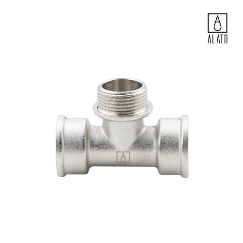 Тройник ВР-НР-ВР, никелированный, 0114-2020, 3/4&amp;quot; 