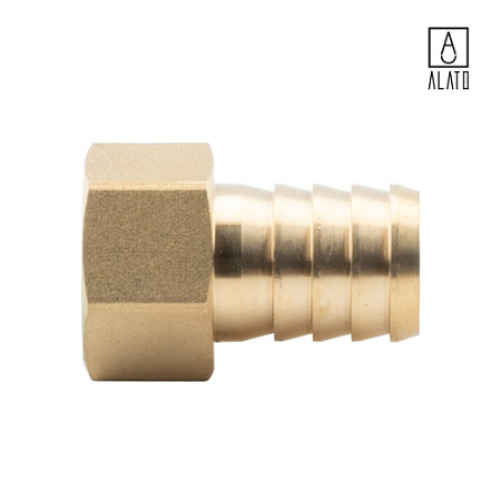 Штуцер для присоединения шланга ВР, латунный, 0129-1516, 1/2" x Φ16