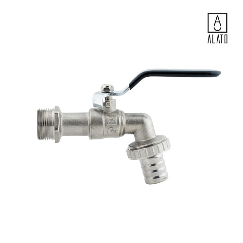 Кран шаровой, латунный, водоразборный, резьбы наружная-штуцер с накидной гайкой 0209-2020, 3/4&amp;quot;