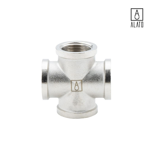 Крестовина ВР-ВР-ВР-ВР, никелированная, 0119-1515, 1/2&amp;quot;