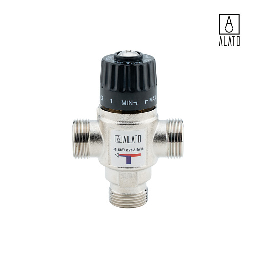 Термостатический смесительный клапан для систем отопления и ГВС, 0901-2020, 3/4&amp;quot;, 20‒43 °С