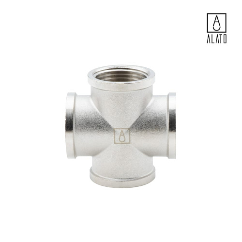 Крестовина ВР-ВР-ВР-ВР, никелированная, 0119-2525, 1&amp;quot; 