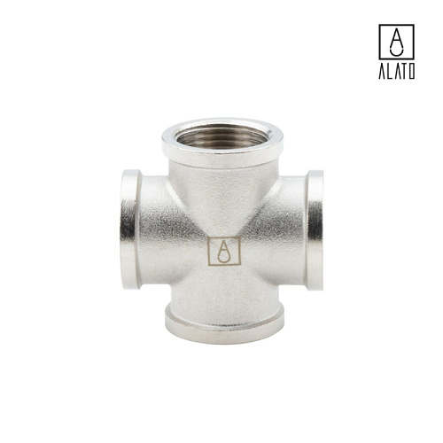 Крестовина ВР-ВР-ВР-ВР, никелированная, 0119-2020, 3/4&amp;quot;