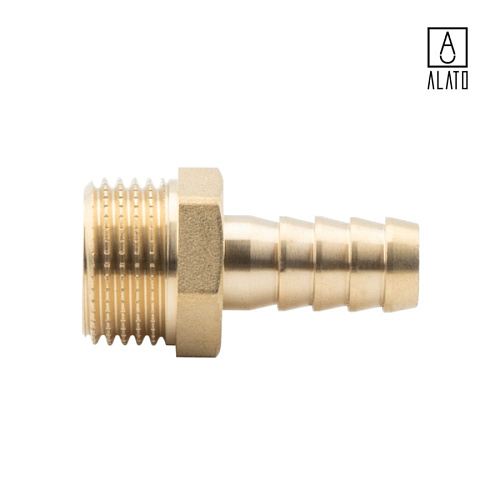 Штуцер для присоединения шланга НР, латунный, 0128-1512, 1/2&amp;quot; x Φ12