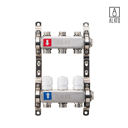 Коллектор без расходомеров ALATO 0302-0003, 1&amp;quot; x 3/4&amp;quot; x 3-вых