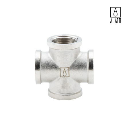 Крестовина ВР-ВР-ВР-ВР, никелированная, 0119-1515, 1/2"