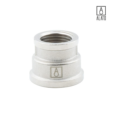 Муфта переходная ВР-ВР, никелированная 0102-2015, 3/4" х 1/2"