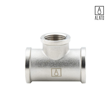 Тройник переходной ВР-ВР-ВР, никелированный, 0112-2015, 3/4" x 1/2" x 3/4"