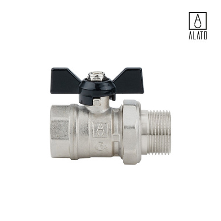 Кран шаровой с «американкой», неполнопроходной, ВР/НР, ручка бабочка 0206-2525, 1" x 1"