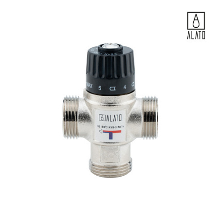 Термостатический смесительный клапан для систем отопления и ГВС, 0901-2525, 1", 20‒43 °С