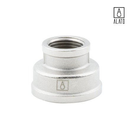 Муфта переходная ВР-ВР, никелированная 0102-2515, 1" х 1/2"