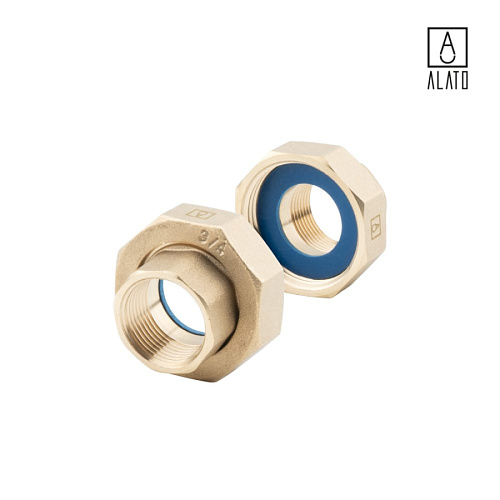 Гайка для насоса (в паре) ВР-ВР, латунная, 0134-3220, 1 1/4&amp;quot; x 3/4&amp;quot; 