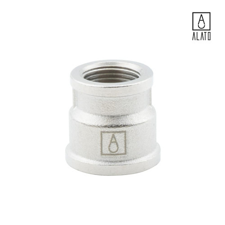 Муфта переходная ВР-ВР, никелированная 0102-1510, 1/2" х 3/8"