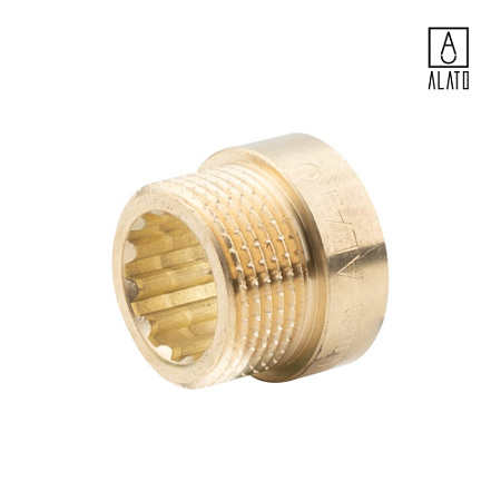 Удлинитель ВР-НР, латунный, 0124-2010, 3/4" x 10 мм