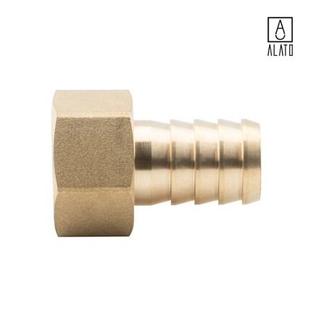 Штуцер для присоединения шланга ВР, латунный, 0129-1514, 1/2" x Φ14