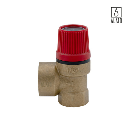 Клапан предохранительный для систем отопления, 0710-0030, 1/2" x 3/4" x 3 бара
