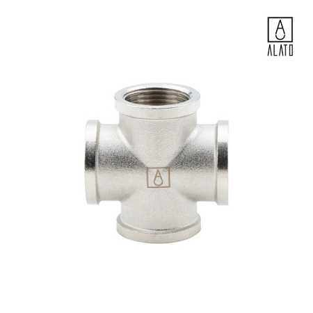 Крестовина ВР-ВР-ВР-ВР, никелированная, 0119-2020, 3/4"