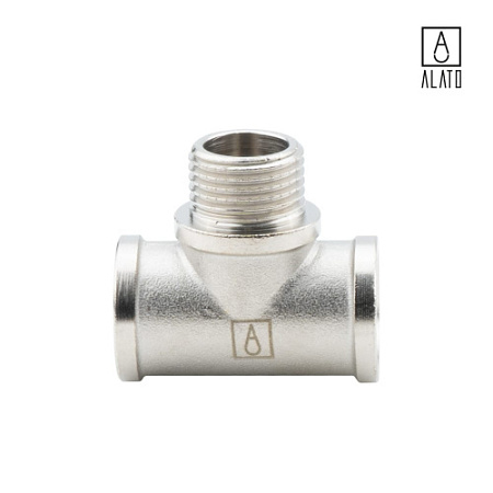 Тройник ВР-НР-ВР, никелированный, 0114-1515, 1/2" 