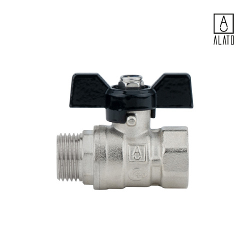 Кран шаровой, неполнопроходной, ВР/НР, ручка бабочка 0203-1515, 1/2&amp;quot; x 1/2&amp;quot;