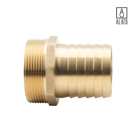 Штуцер для присоединения шланга НР, латунный, 0128-5050, 2" x Φ50