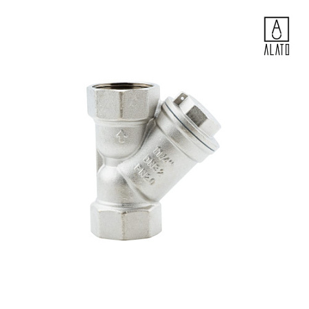 Фильтр косой ВР-ВР, сетчатый, латунный, 0140-3232, 1 1/4"