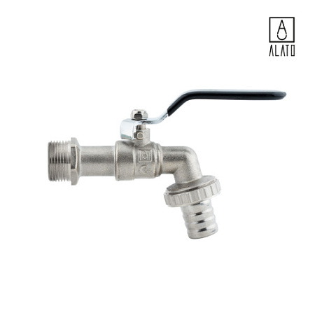 Кран шаровой, латунный, водоразборный, резьбы наружная-штуцер с накидной гайкой 0209-2020, 3/4"