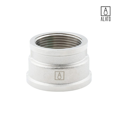 Муфта переходная ВР-ВР, никелированная 0102-4032, 1 1/2" х 1 1/4"