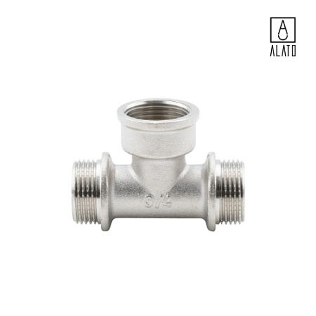 Тройник НР-ВР-НР, никелированный, 0118-2020, 3/4" 