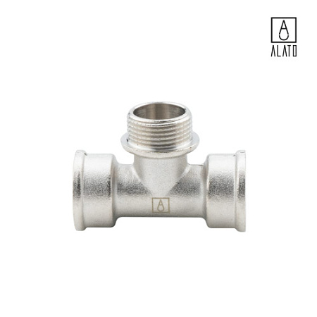 Тройник ВР-НР-ВР, никелированный, 0114-2020, 3/4" 