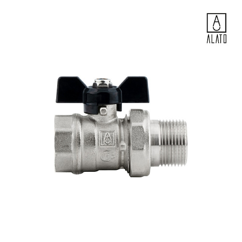 Кран шаровой с «американкой», неполнопроходной, ВР/НР, ручка бабочка 0206-2020, 3/4&amp;quot; x 3/4&amp;quot; 