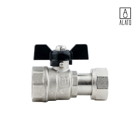 Кран шаровой с накидной гайкой, ВР/накидная гайка, ручка бабочка 0208-2025, 3/4" x 1"