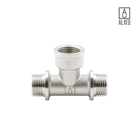 Тройник НР-ВР-НР, никелированный, 0118-1515, 1/2" 