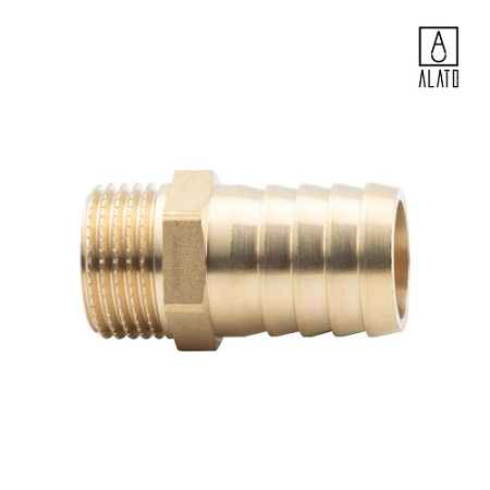 Штуцер для присоединения шланга НР, латунный, 0128-1520, 1/2" x Φ20