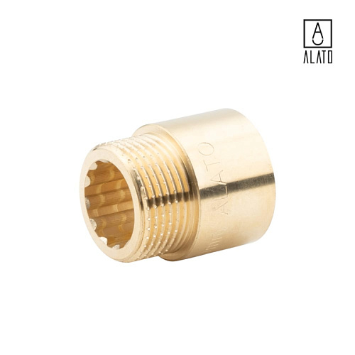 Удлинитель ВР-НР, латунный, 0124-2020, 3/4&amp;quot; x 20 мм