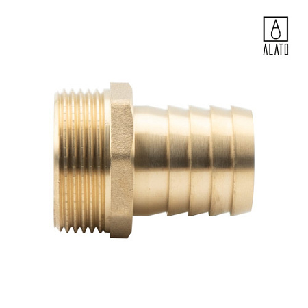 Штуцер для присоединения шланга НР, латунный, 0128-3232, 1 1/4" x Φ32