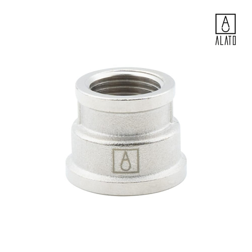 Муфта переходная ВР-ВР, никелированная 0102-2015, 3/4&amp;quot; х 1/2&amp;quot;