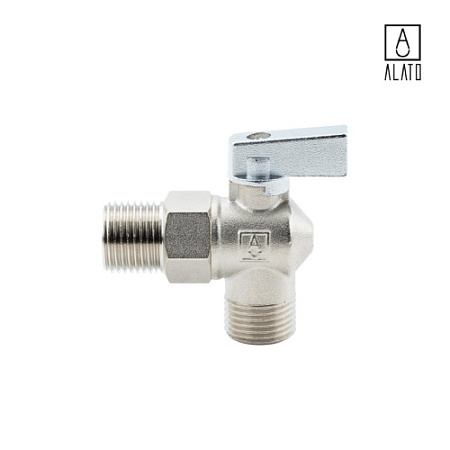 Кран шаравой угловой, для подключения сантехприборов, хромированный 0211-1515, 1/2" x 1/2" 
