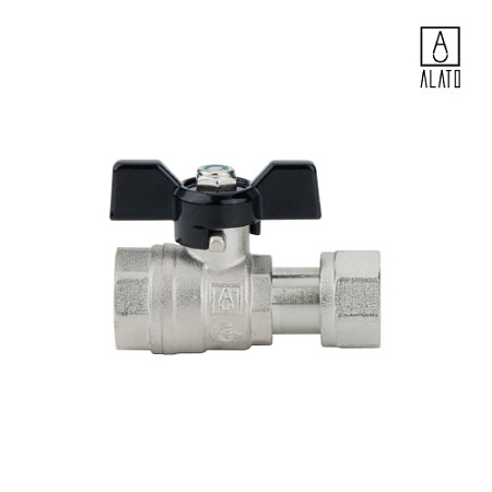 Кран шаровой с накидной гайкой, ВР/накидная гайка, ручка бабочка 0208-1515, 1/2" x 1/2"