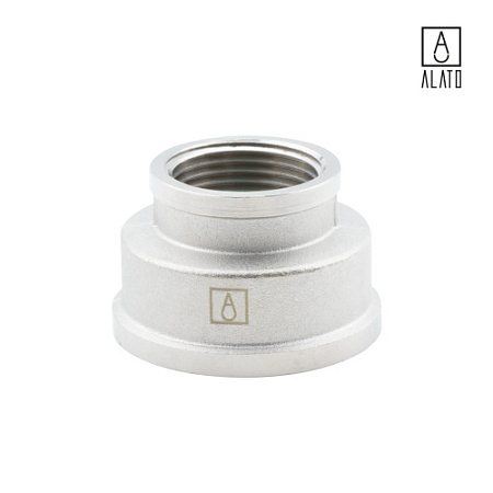 Муфта переходная ВР-ВР, никелированная 0102-4025, 1 1/2" х 1"